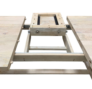 Benedict Extension Dining Table in Mango Solid Wood with White Wash Finish