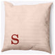 18" x 18" Modern Monogram Indoor/Outdoor Polyester Throw Pillow, Maple Red