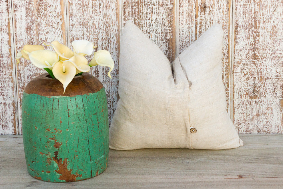 Akham Natural Embroidered Organic Silk Pillow