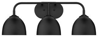 Zoey 3 Light Bath Vanity, Matte Black With Black
