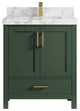 Malibu 30 Single Sink Bath Vanity in Lafayette Green 2" Calacatta Poanazzo