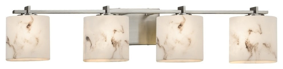 LumenAria Era 4-Light Bath Bar, Oval, Nickel, LED