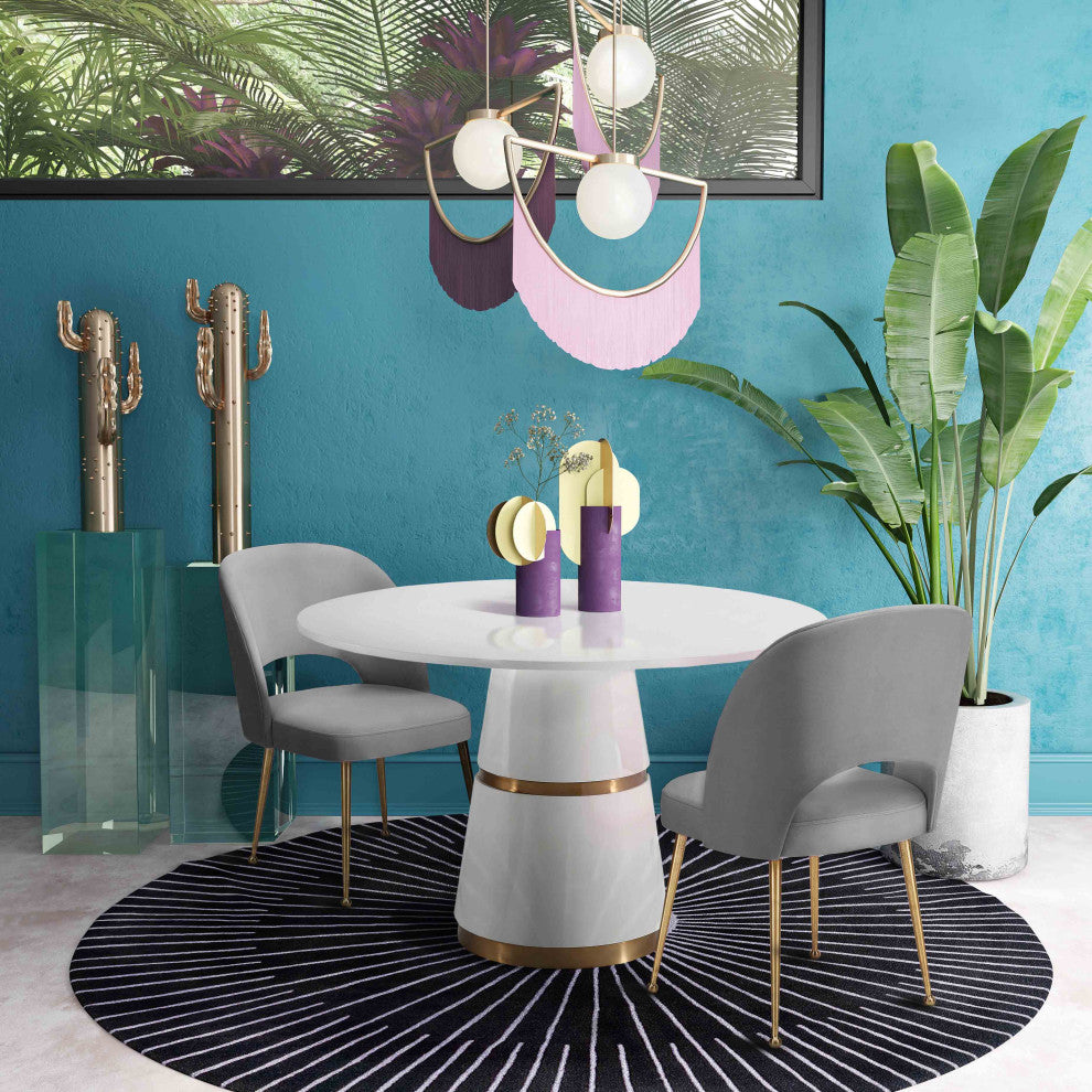 Swell Velvet Chair, Light Gray