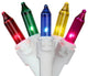 Set of 100 Multi-Color Mini Christmas Lights 2.5" Spacing - White Wire