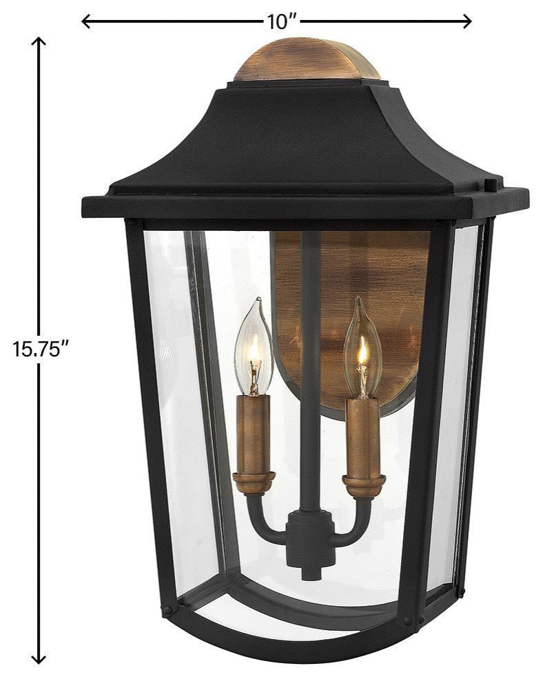 Hinkley Burton Medium Wall Mount Lantern, Black