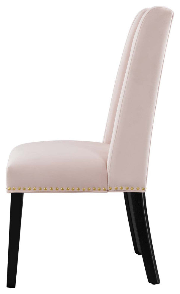 Dining Chair, Nailhead, Set of 2, Pink, Velvet, Modern, Cafe Bistro Hospitality