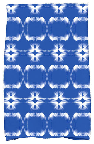 18"x30" Summer Picnic, Geometric Print Hand Towel, Blue