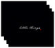 18"x14" Little Things, Word Print Placemat, Navy Blue, Set of 4