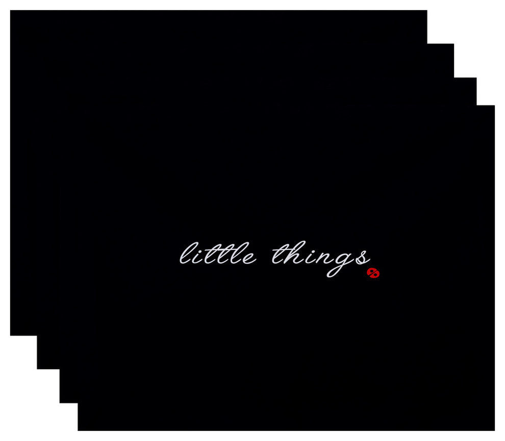 18"x14" Little Things, Word Print Placemat, Navy Blue, Set of 4