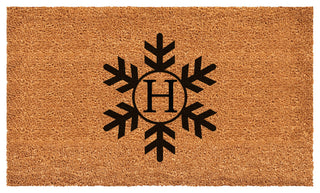 Calloway Mills Snowflake Monogram Doormat, 24"x36", Letter H