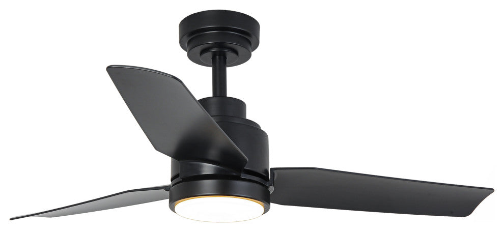 42-inch Modern Black LED Ceiling Fan with Remote