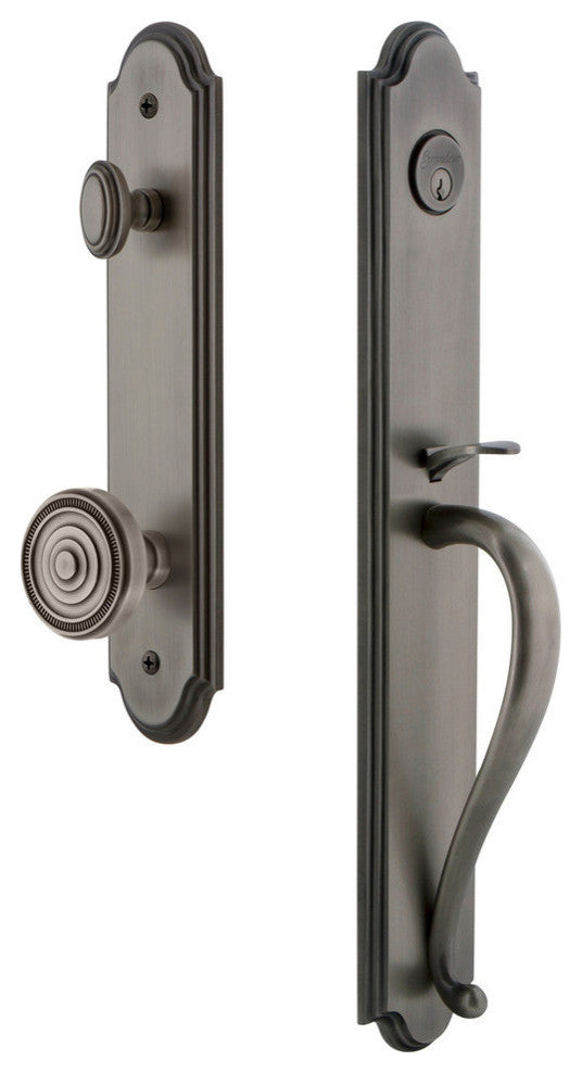 Arc 1-Piece Dummy Handleset, S Grip and Soleil Knob, Antique Pewter, 848718