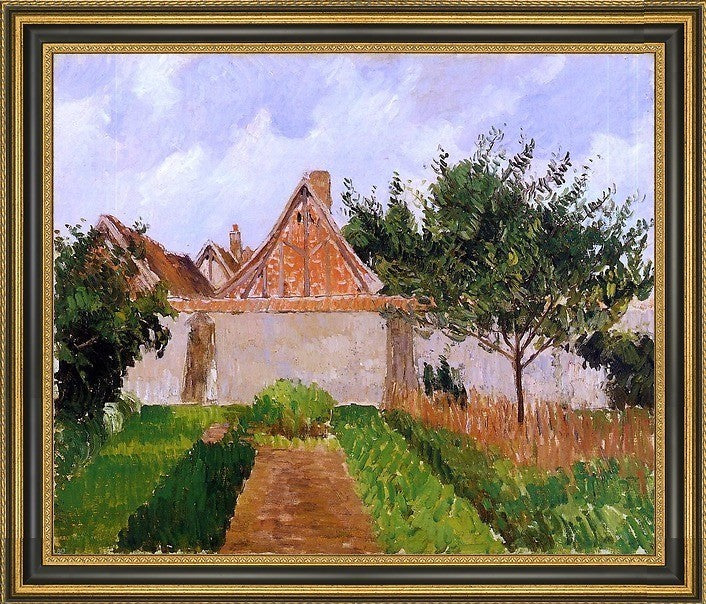 Camille Pissarro Garden at Eragny (Study) Framed Premium Canvas Print, 16"x20"