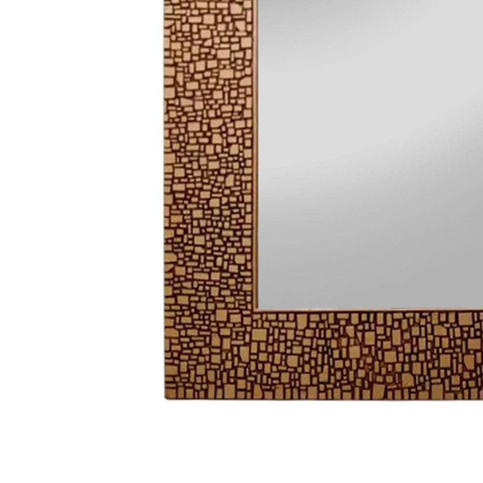 CHLOE Reflection CH8M012GZ36-VRT Rectangle Antique Mirror Golden Finish 36``