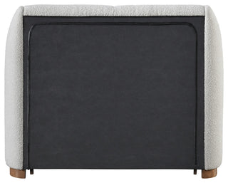 Jardin Boucle Fabric Full Bed, Cream, Twin