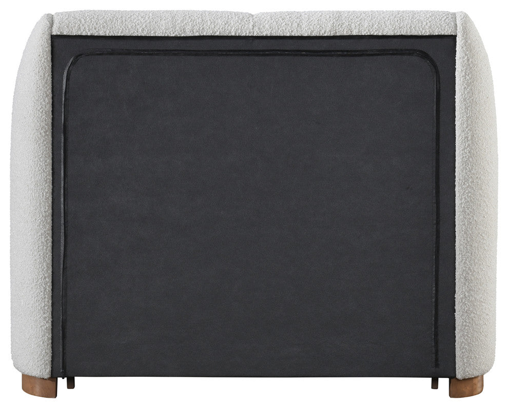 Jardin Boucle Fabric Full Bed, Cream, Twin