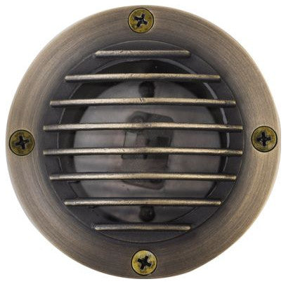 In Ground Well Light Louvered Solid Brass, Natural Bronze Finish