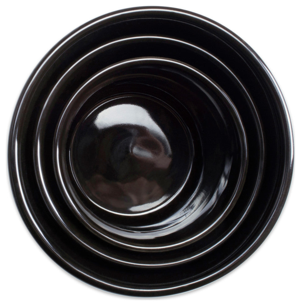 Black Coffee/Sugar/Tea Ceramic Canister Set of 3