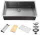 Stainless Steel 32 in. Single Bowl Kitchen Sink with Accessories