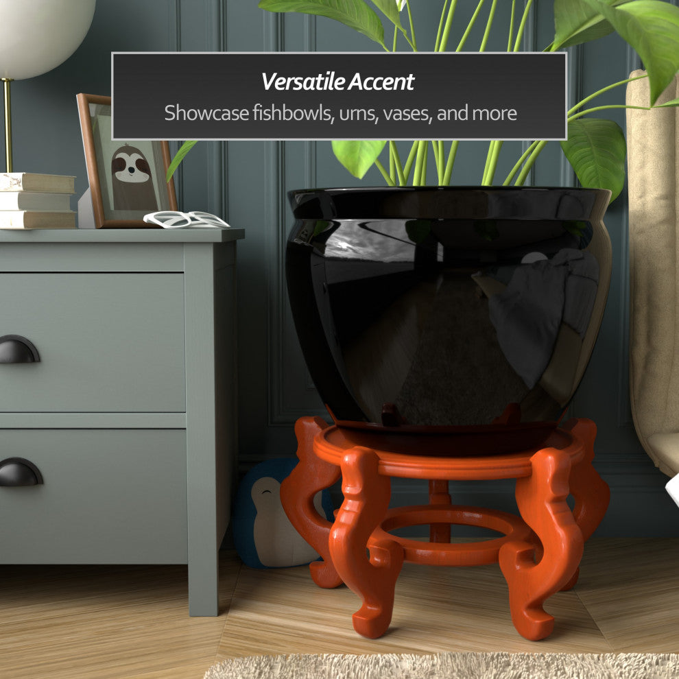 Rosewood Fishbowl Stand, Honey, Size 15.5" Base Diameter