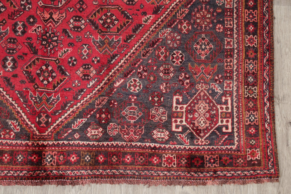 Consigned, Oriental Vintage Traditional Hand-Knotted Persian Area Rug, Red, 6x9