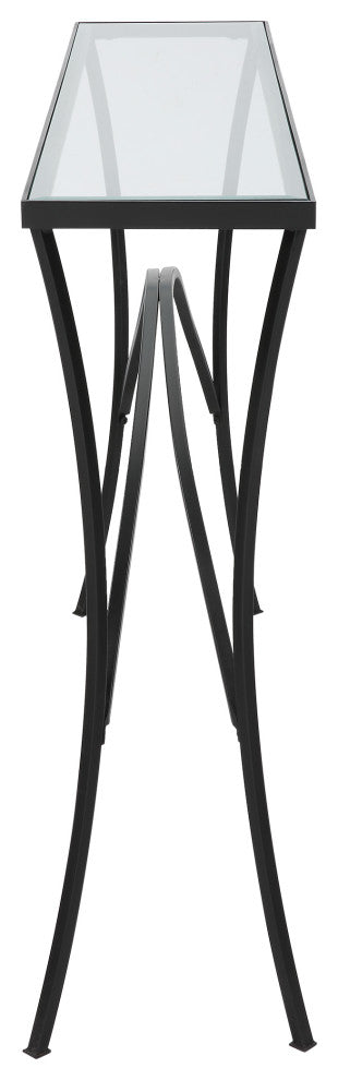 Uttermost 22910 Alayna Black Metal/Glass Console Table