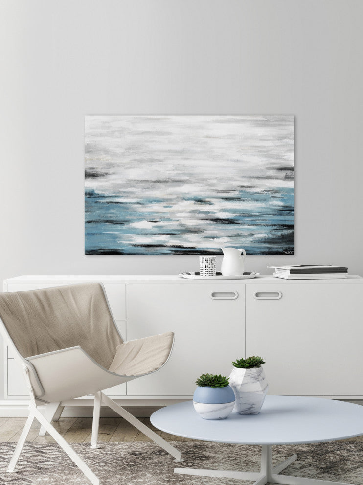 "Reflective Sea" Painting Print on Wrapped Canvas, 60"x40"