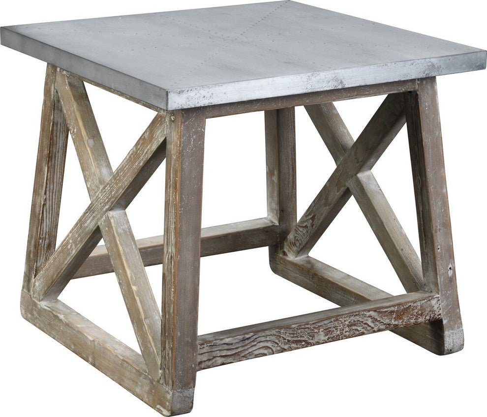 Martin Side Table With Zinc Top