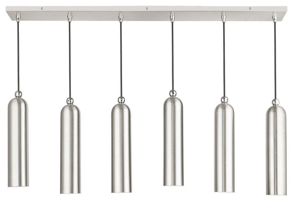 Brushed Nickel Mid Century Modern, Urban, Scandinavian Linear Pendant