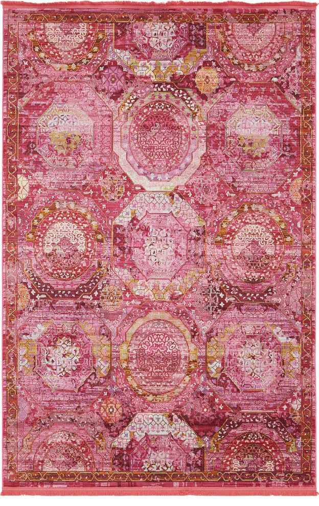 Unique Loom Pink Baracoa Coppelia 5' 5 x 8' 0 Area Rug