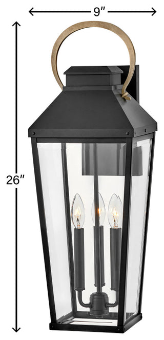 Hinkley Dawson Large Wall Mount Lantern, Black