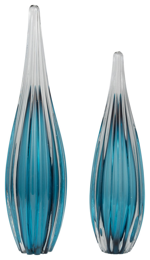 Glass, 15" Paperweight Teal