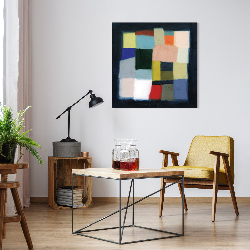 "Chromatic Cube II" Frameless Free Floating Printed Tempered Glass Wall Art