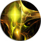 Golden Bright Candle, Abstract Digital Art Round Wall Art, 11"