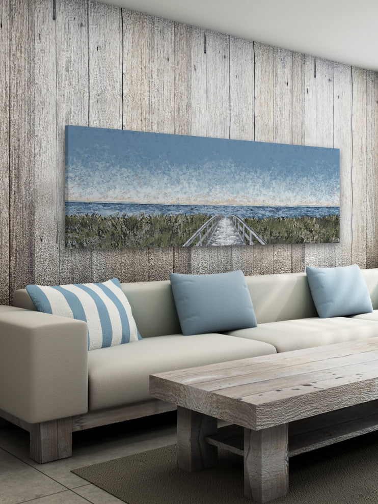 "Vacation Mode" Painting Print on Wrapped Canvas, 30x10