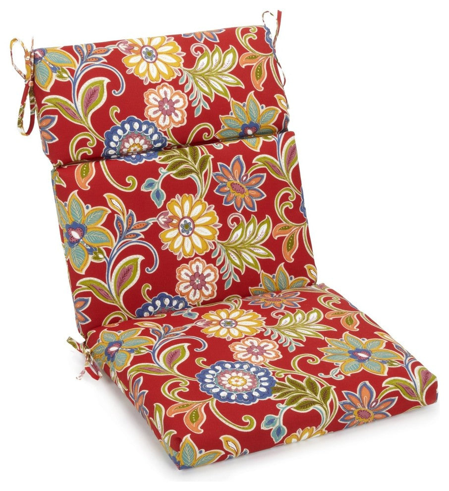 20"x42" Spun Polyester Squared Seat/Back Chair Cushion, Alinea Pompeii