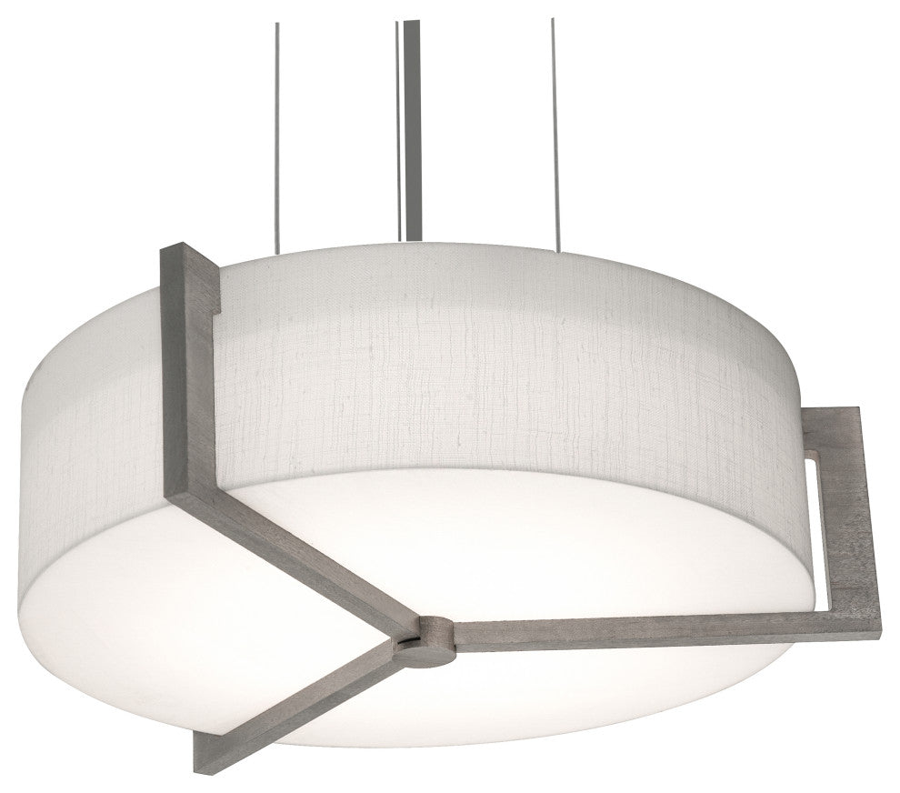 Apex 12'' Pendant, Weathered Gray, Linen White Shade