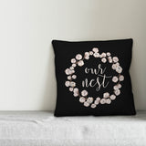 Our Nest Cotton Wreath 20x20 Throw Pillow