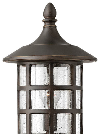 Freeport Outdoor Post/Pier Mount, Oil Rubbed Bronze With Clear Seedy Glass