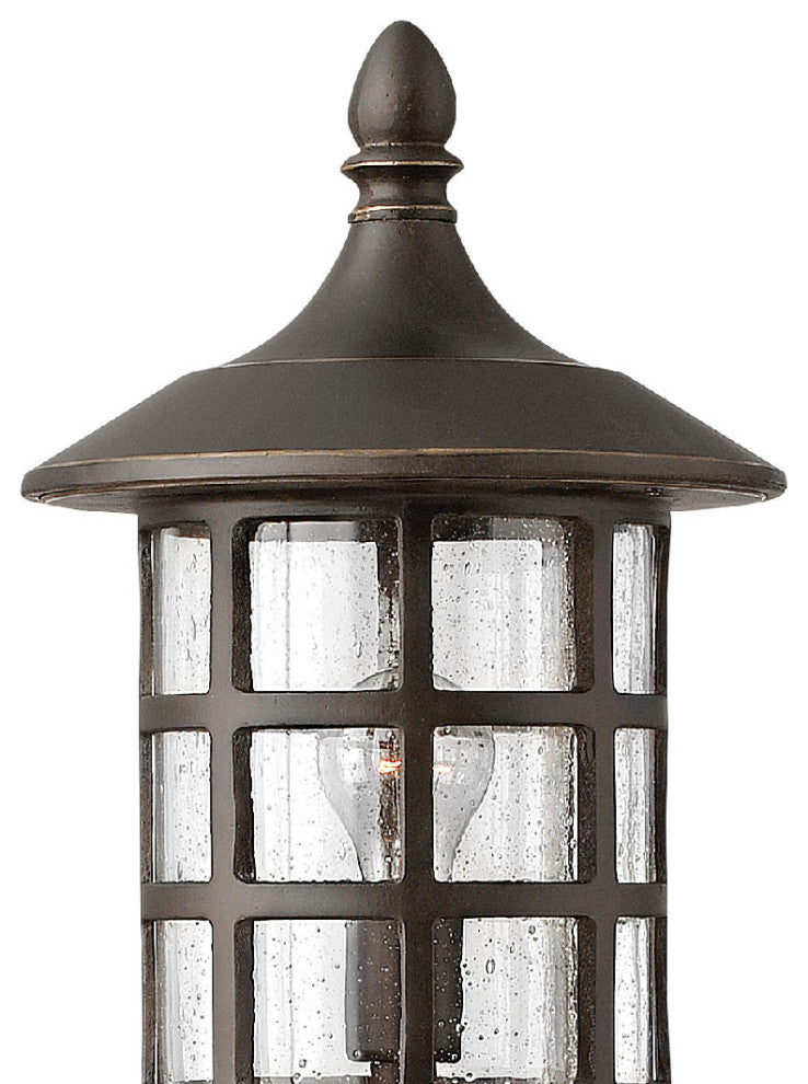 Freeport Outdoor Post/Pier Mount, Oil Rubbed Bronze With Clear Seedy Glass