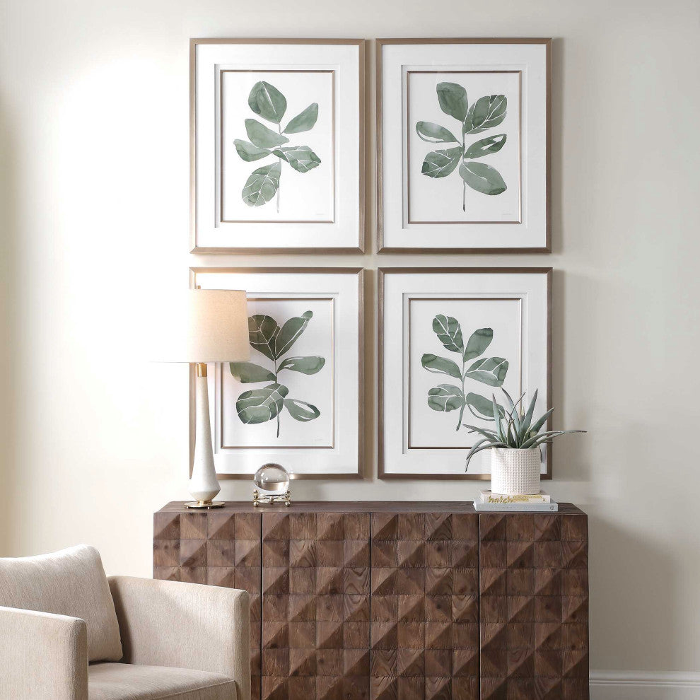 Uttermost Fiddle Head Leaf Botanical Prints Set of 4