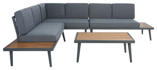 Safavieh Outdoor Guthrie Corner Living Set Natural/Grey