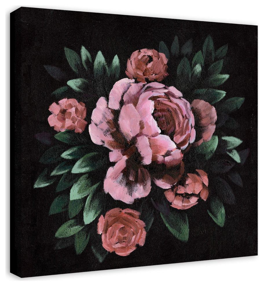 Dark Moody Florals 24x24 Canvas Wall Art