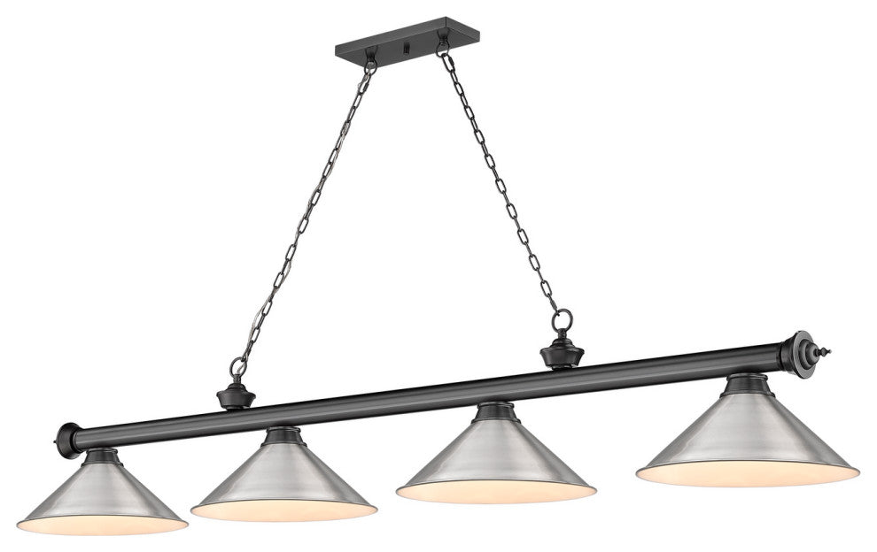 Zlite 2306-4BP-BN15 4-Light Billiard, Brushed Nickel