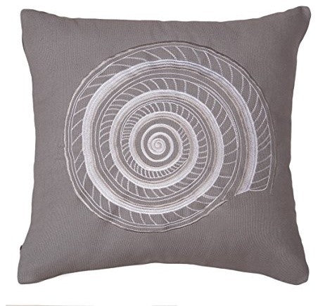 Embroidered Shell Decorative Pillow 18X18 (Insert Included)