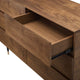Queen Bed Dresser Chest Nightstand Set, Wood, Brown Walnut, Modern Room
