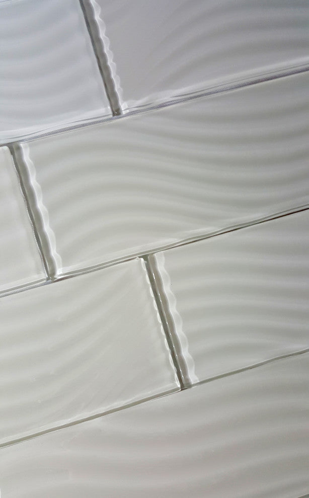 Pacific 4 in x 12 in Textured Glass Subway Tile in Rocky