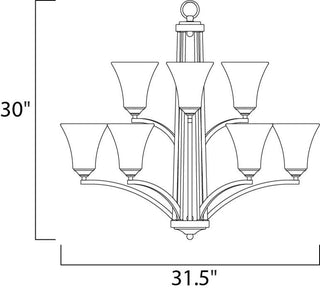 Maxim Aurora 9-Light Chandelier Oil Rubbed Bronze - 20096FTOI