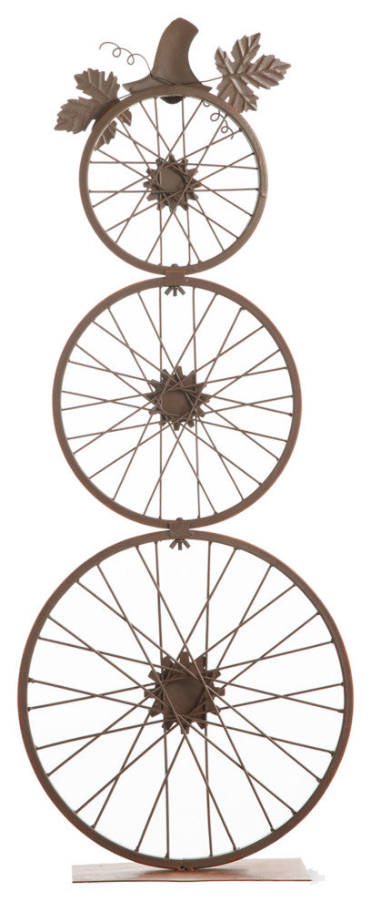 33.25''H Fall Bicycle Wheel Pumpkin Porch Decor