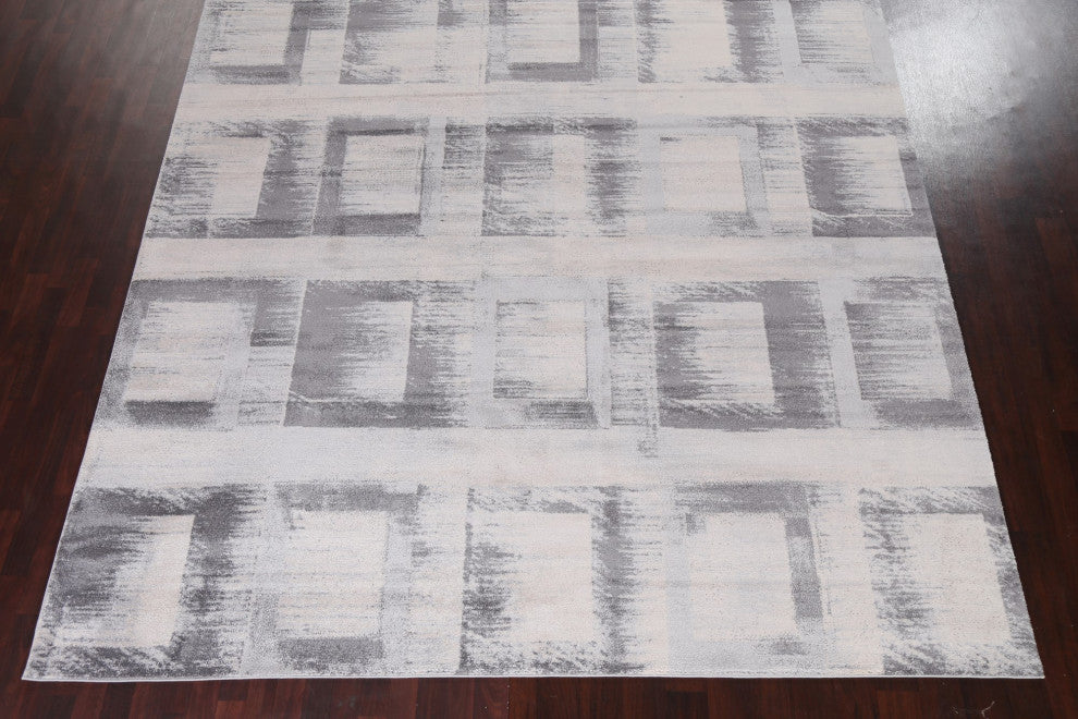 Geometric Oriental Transitional Turkish Rug Contemporary Carpet 10x10